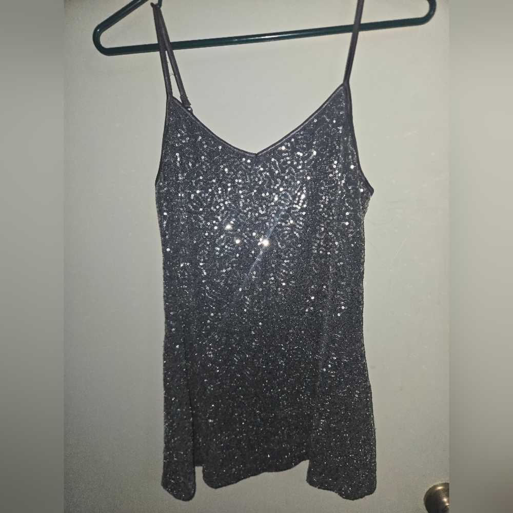 Express Black Sequin Tank Top